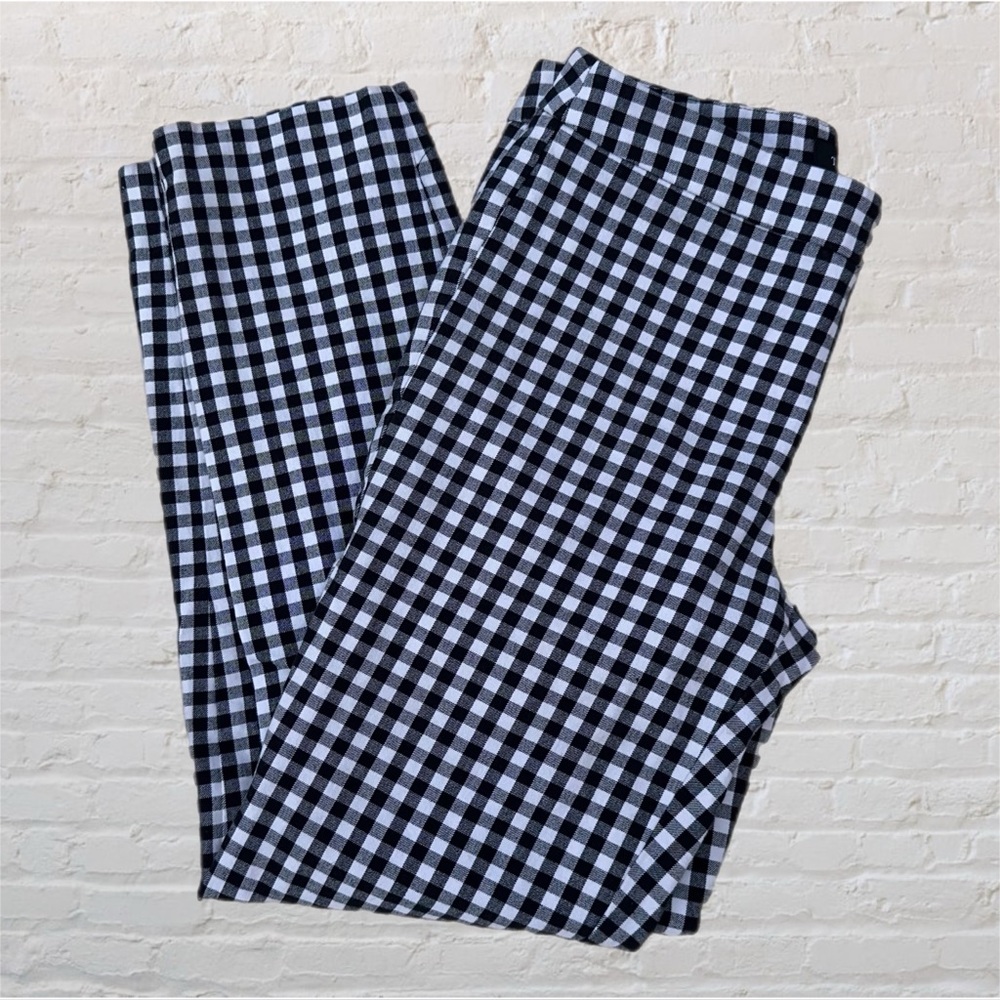 Talbots Chatham Ankle Black & White Gingham Check Pattern Pants Women’s Size 2